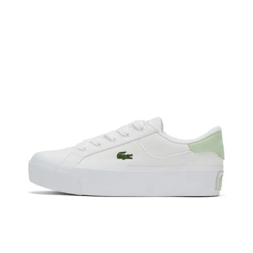LACOSTE Collaboration Slip-Resistant Низкие Кроссовки для Скейтбординга Женские Белые Зеленые