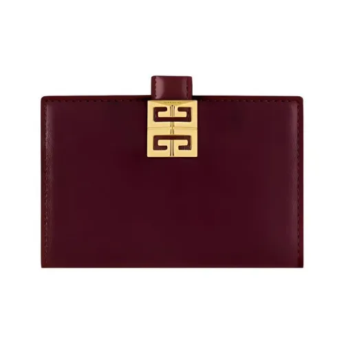 GIVENCHY 4G Коровья кожа Держатель для карт Женский Бургунди