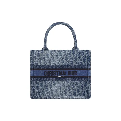 DIOR BookTote Вышивка Тоут Сумка Сумка для покупок Сумка Маленькая Женская Градиент Синий