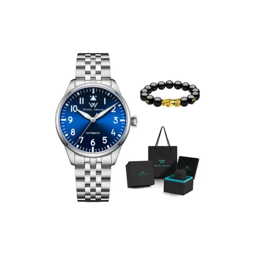 Welly Merck Автоматические механические часы Мужские часы Черный циферблат