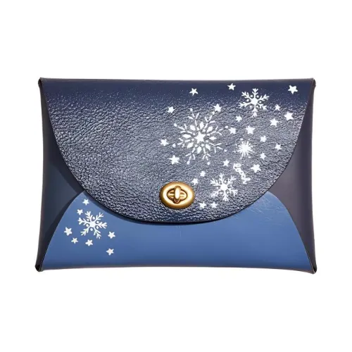 COACH Pouch Кожа Монета Кошелек Кошелек Маленький Женский Синий и Многоцветный