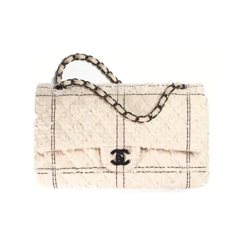 CHANEL Classic Flap CF Шерстяная Сумка Сумка через плечо Сумка через плечо Женская Светло-Розовая