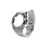 Серебряные песочные чехлы для часов, белые ленты