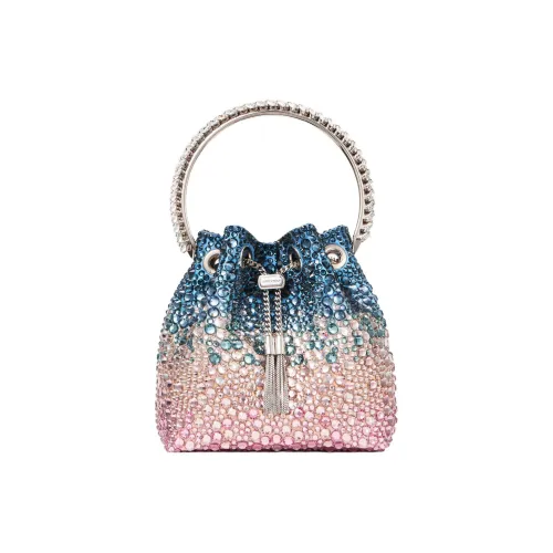 Jimmy Choo Сатиновая ведрообразная сумка сумка через плечо сумка для женщин синий и розовый