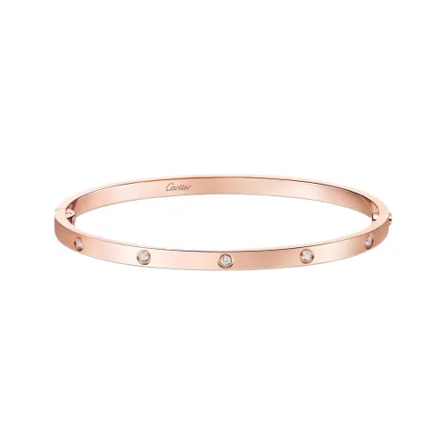 Cartier Diamond Rose Gold Bangles Unisex