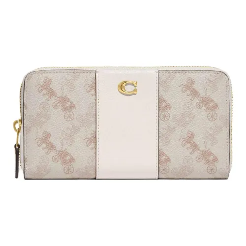 COACH Accordion Zip Покрытый холст с текстурой кожа личи кожа Accordion кошелек для карт кошелек для монет женский белый