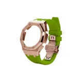 Розовое золото, песочный, чехол для часов, светло-зеленый ремешок