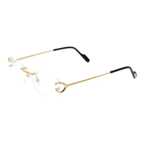Cartier Металл Прямоугольные Оправы для Очков Женские Золотые