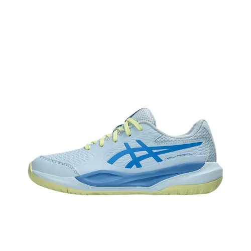 Asics Гель RESOLUTION 10 Амортизация Износостойкий Низкий Топ Детские Тренировочные Кроссовки Светло-Синий