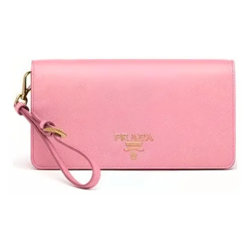 PRADA Saffiano кожа один плечевой клатч мини женский розовый