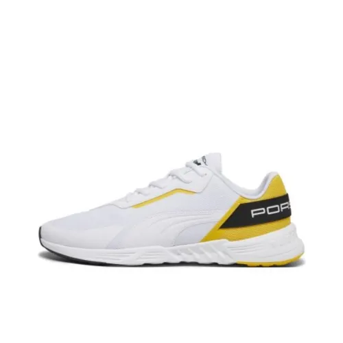 PUMA Porsche Slip-Resistant Abrasion-Resistant Low Top Casual Running Shoes Men's White Yellow PUMA Porsche Противоскользящие Аbrasion-Resistant Низкие Кеды Повседневные Беговые Кроссовки Мужские Белый Желтый