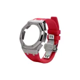 Серебряные песочные чехлы для часов, красные ремешки