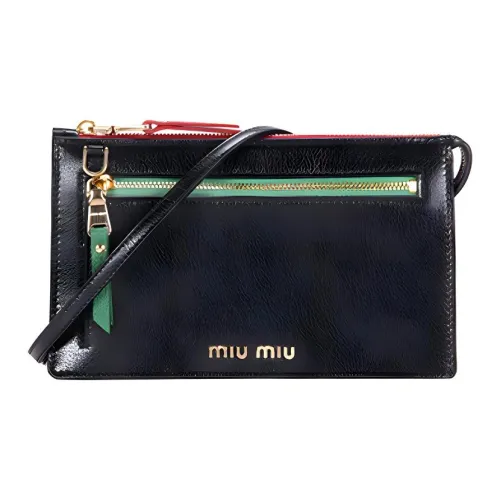 MIU MIU Сумка через плечо из телячьей кожи мини-сумка женская черная