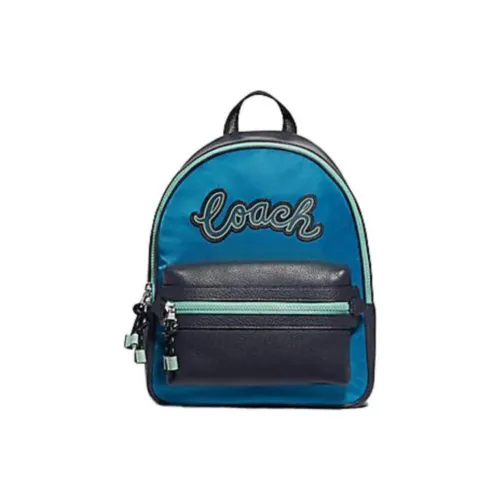 COACH Charlie Нейлон с кожаными вставками рюкзак средний унисекс синий