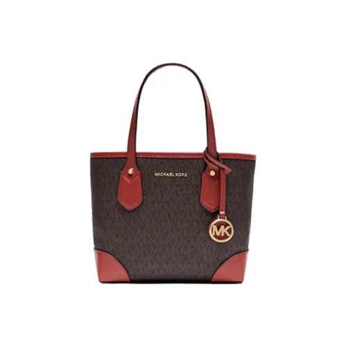 MICHAEL KORS ЭВА Кожа Тоут Сумка Сумка для покупок Сумка через плечо Комбинированная сумка Сумка Мини Женская Красно-коричневый Многоцветный