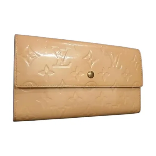 LOUIS VUITTON Sarah Vernis Кожа Кошелек Унисекс Хлопковая конфета Розовый