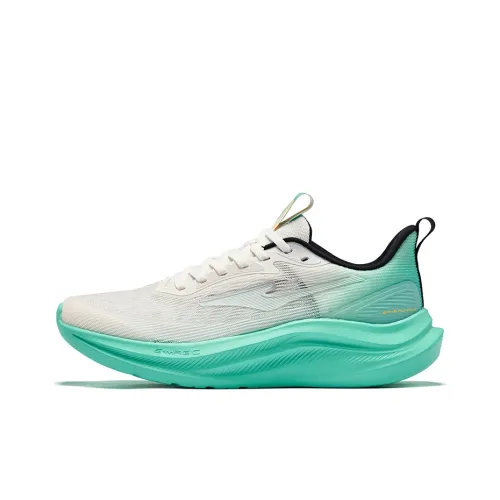 Erke Slip-resistant Abrasion-resistant Breathable Low-top Casual Running Shoes Men's Microcrystalline White Jade Green