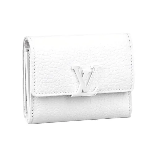 LOUIS VUITTON Capucines Taurillon Кожа Capsin Кошелек Кошелек Мини Женская Белый