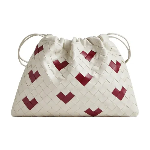 Bottega Veneta Dustbag Телячья кожа Сумка через плечо Сумка на плечо Женская Белая и Красная