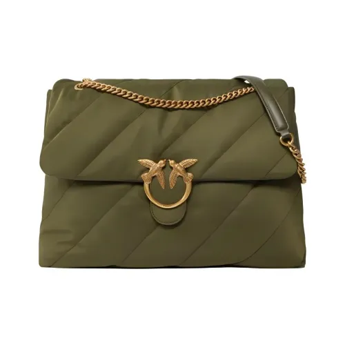 PINKO Переработанный нейлон Сумка через плечо Сумка на плечо Большая Женская Армейский зеленый