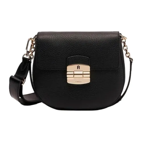Furla Club 2 Кожа Сумка через плечо Мини Женская Черная