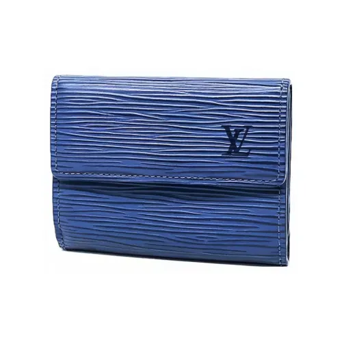 LOUIS VUITTON Кошелек из кожи EPI Унисекс Синий