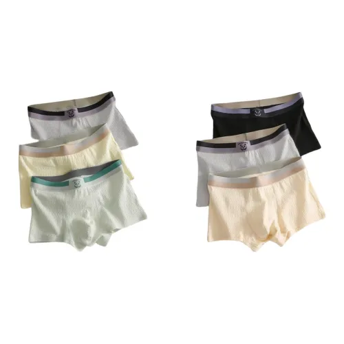 Tingqu Черный/Серый Синий/Светло-Серый/Кожа/Белый/Светло-Зеленый Мужские Боксеры