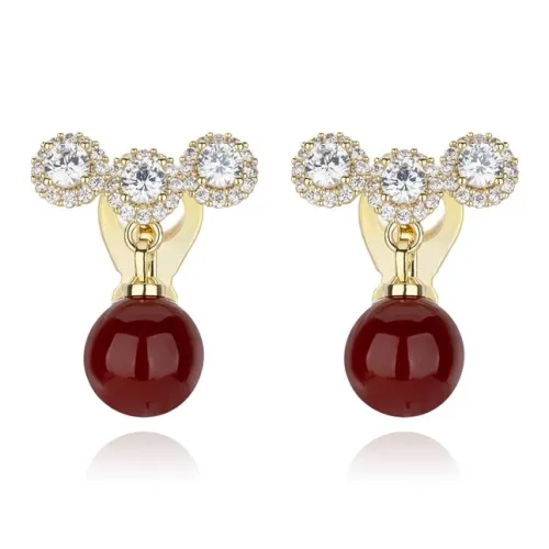 QLADY Искусственная жемчужина Нижняя заколка Серьги On Женские