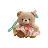 Платье с розовыми полосами, медведя