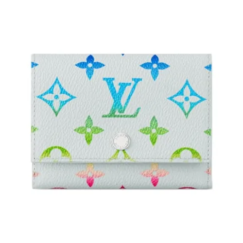 LOUIS VUITTON Takashi Murakami Коллаборация Холст Кошелек Женские Светло-Синий