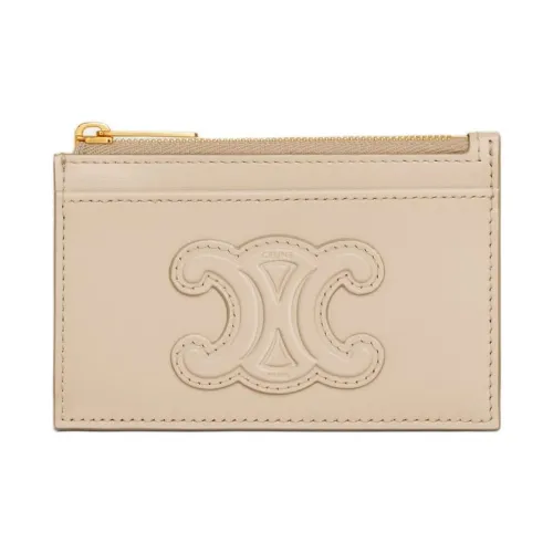 CELINE Телячья кожа Держатель для карт Женские Естественный