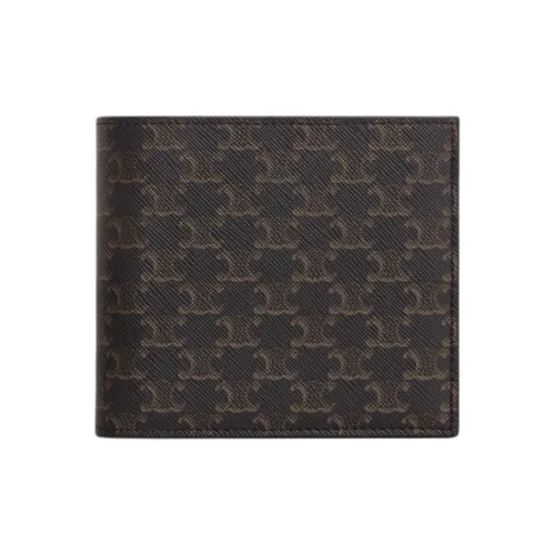 CELINE GRAIN LEATHER Кошелек Мужской Коричневый