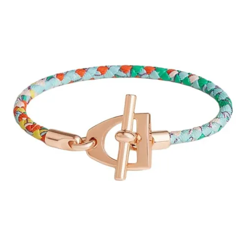 HERMES Шелк Металл Браслеты с покрытием из розового золота Женские Синий