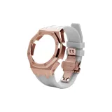 Розово-золотые натертые чехлы для часов, белые ленты