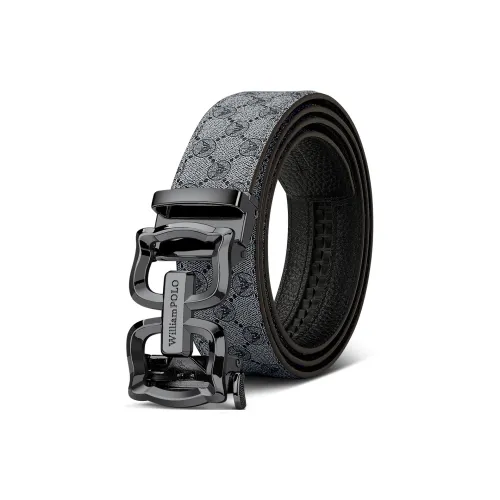 WilliamPOLO ПВХ Кожаные ремни Мужской Металлический ремешок с застежкой серый ширина 3,5 см