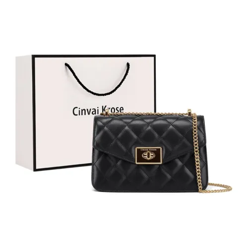 CinvaiKrose Сумка через плечо из коровьей кожи с синтетической кожей плечевая сумка обычная женская черный экрю