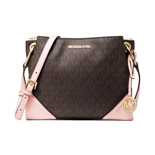 MICHAEL KORS Nicole Холст Аккордеонная Сумка Сумка через плечо Женская Темно-коричневый и Розовый