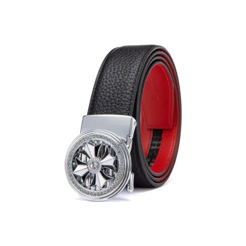 SEPTWOLVES Коровья кожа Черный Красный Ремень Мужской Ширина 3,5 см