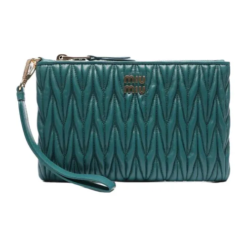 MIU MIU Lambskin Clutch Women's Green