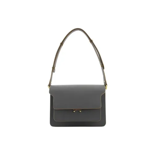 MARNI Основная часть Корова Кожа Аккордеонная Сумка Сумка через плечо Средняя Женская Серый Синий