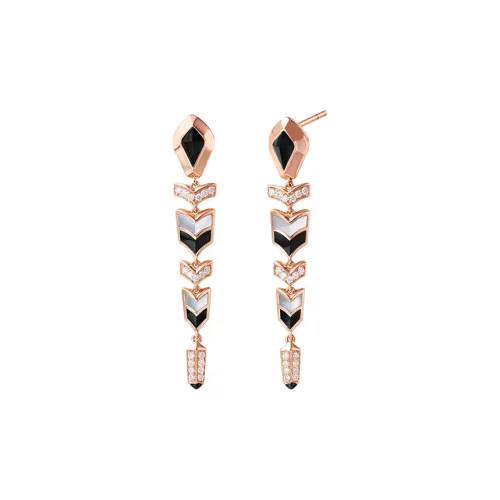 CC KAMEI 18К золото с жемчужной раковиной и серьги с бриллиантами для женщин