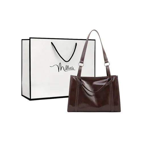 MILLIE'S Сумка через плечо из коровьей кожи большой женский коричневый черный