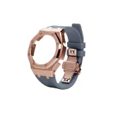 Розово-золотые заусеницы для часов, серые ленты