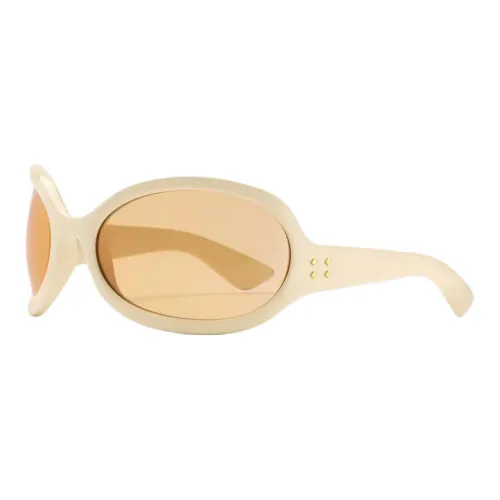 GUCCI Металлический ацетат Stud Нерегулярная форма Солнцезащитные очки Унисекс Желтый