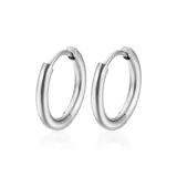 Кольца-серьги, без рисунка, серебро (1 пара)