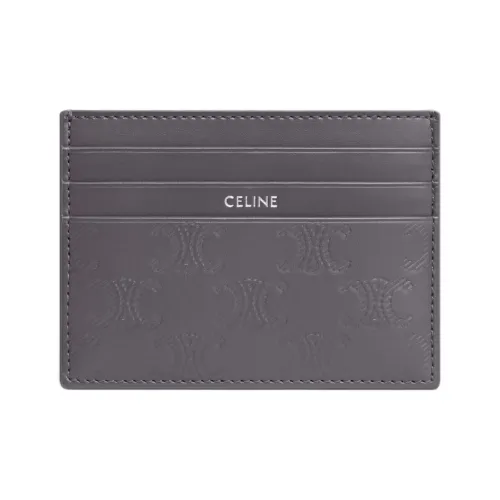 CELINE Телячья кожа Держатель для карт Большой Мужской Антрацит