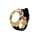 Золотой корпус, песочный циферблат, черные ремешки