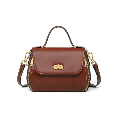 MILLIE'S Корова Кожа Сумка Одно Плечо Ремень Стандартный Женский Кофейный Черный