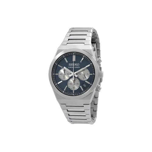 SEIKO Кварцевый механизм нержавеющая сталь ремешок часы 40 мм мужской синий циферблат