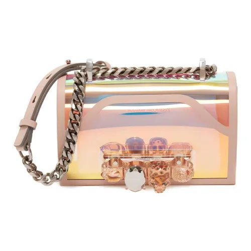 Alexander McQueen JEWELLED SATCHEL Коровья кожа Ручная сумка через плечо Мини Женская Радужная